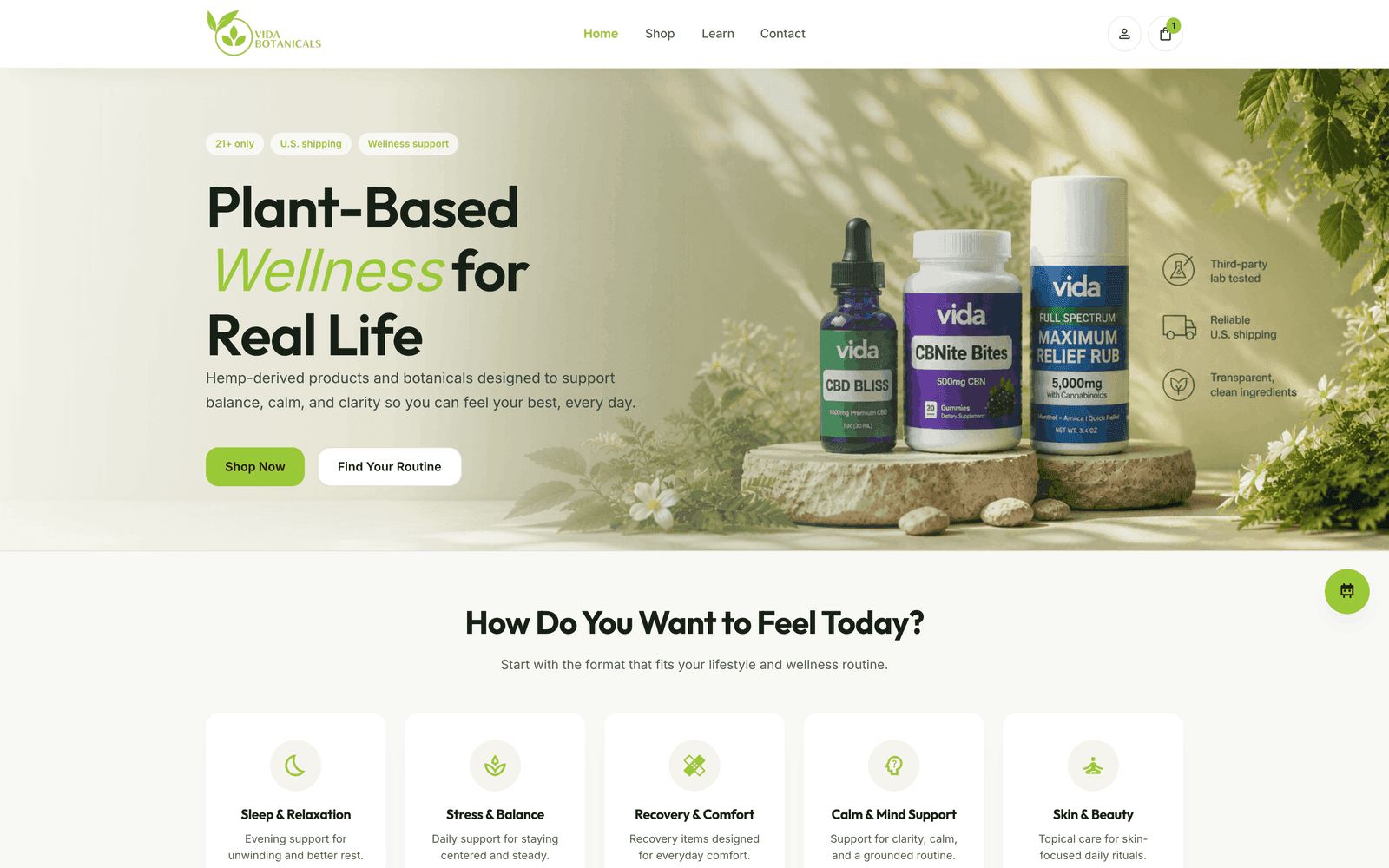 Vida Botanicals online store